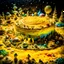 Placeholder: Detailed creepy landscape made of cake-frosting and modeling clay, stars and planets, Amano, Roger Dean l, strong texture, Ernst Haekel, extreme detail, intricate, colours, Max Ernst, decal, rich moody colors, sparkles, bokeh, odd