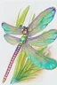 Placeholder: dragonfly drawing, detailed, cute, vivid colors, white background