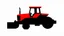 Placeholder: side profile of a modern tractor(red) with black wheels, smooth vector