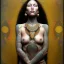 Placeholder: retrato de Mujer tribal maorí bella con tatuajes con estilo de Gustav Klimt