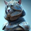 Placeholder: a cat with blue eyes wearing a medieval helmet, high detail, photo, 8k, ray-tracing