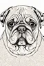 Placeholder: outline art for pug coloring pages, white background, Sketch style, only use outline, Mandala style, clean line art, white background, no shadows, and clear and well outlined
