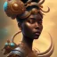 Placeholder: sango fantasy, fantasy magic, intricate, sharp focus, illustration, highly detailed, digital painting, concept art, matte, masterpiece head sexy view black African beauty black afro hair space lady turquoise tiger skin Hawaiian princess facing forward