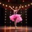 Placeholder: create of a beautiful balerina in pretty clothing in a modern cifi stage in her performance cinamatic lights .