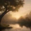 Placeholder: tree river scene twilight dusk peaceful tranquil landscape