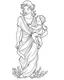 Placeholder: mother coloring page, full body (((((white background))))), only use an outline., real style, line art, white color, clean line art, white background, Sketch style