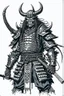Placeholder: Armoured Samurai with oni mask ,manga, from 1980 dark fantasy, style by Kentaro Miura