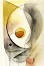 Placeholder: abstract watercolour by barbara hepworth and paul klee in gold and grey with a hint of red