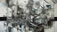 Placeholder: Painting of structures with shifting perspectives, letters, figures, surreal fusion of limbs, dynamic dance flow, drawing masterpiece, Bauhaus, dream, minimalist carousel of collage selections, white cubic space.