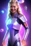 Placeholder: young cosmic woman smile, admiral from the future, one fine whole face, crystalline skin, expressive blue eyes,rainbow, smiling lips, very nice smile, costume pleiadian, Beautiful tall woman pleiadian Galactic commander, ship, perfect datailed golden galactic suit, high rank, long blond hair, hand whit five perfect detailed finger, amazing big blue eyes, smilling mouth, high drfinition lips, cosmic happiness, bright colors, blue, pink, gold, jewels, realist, purple hairs