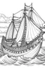 Placeholder: coloring book image of a viking ship