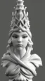 Placeholder: Ultra realistic black and white cg rendering of an art nouveau chess queen