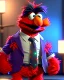 Placeholder: hybrid character, Elmo muppet head, real man body, human arms and hands, Shirt and tie, concept art, smooth, unreal engine 5, god lights, ray tracing, RTX, lumen lighting, ultra detail, volumetric lighting, 3d, finely drawn, high definition, 4k.