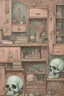 Placeholder: Cyberpunk cabinet of curiosities painted by Frida , unsane details, soft colors