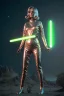 Placeholder: Ultra Realistic retro sci-fi portrait image from 1960, spaceship, sweet young Jane Fonda, tight latex suit, lightsaber fighting stance, soft color, highly detailed, unreal engine 5, ray tracing, RTX, lumen lighting, ultra detail, volumetric lighting, 3d, finely drawn, high definition, high resolution.