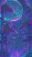 Placeholder: black night moon sky ,trippy tapestry Enchanted forest , 70's Retro synthwave poster , Sharp focus, High quality, Illustration, Highly detailed, , purple Neon color, Creative, 8K, Trending on Artstation,