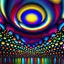Placeholder: a 3d fractal structure made of metallic random color shperes, pertty artistc background
