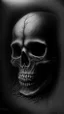 Placeholder: pencil drawing of skull, Spooky, scary, halloween, black paper