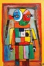 Placeholder: a puppet of your own reflection; a painting with an admixture of Paul Klee and Hundertwasser