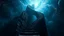 Placeholder: Stairs between heaven and hell, a big vertical spiral staircase made of indefinable material, the end of which cannot be seen, connecting the hellish dark depths with the endless dark blue universe, higg detailed, surreal, dark vibe, cinematic