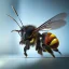 Placeholder: depth of field, cyborg bee, macro lens, hyperphoorealstic