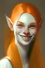 Placeholder: Young Female Pale vampire orange hair smiling pointed ears