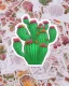 Placeholder: cute cartoon anime cactus sticker, anime style, white background color