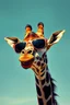 Placeholder: giraffewith sunglasses in the style of warhol