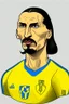 Placeholder: Zlatan Ibrahimovic Swedish football player ,cartoon 2d