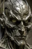 Placeholder: sculpture of Batman face decayed and rotting with grotesque proportions and imagery. abstract grotesqueries, detailed texture, surreal , biomechanical design, by hr giger and beksinski