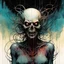 Placeholder: a surreal full body portrait of the inner workings of her disturbed mind as a nightmarish charnel house of screaming pain , in the comic book style of , Bill Sienkiewicz, , Alex Pardee , and Jean Giraud Moebius, muted natural color, sharp focus, ethereal , dark and foreboding