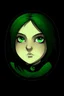 Placeholder: dark beautiful logo cartoon circle green eyes chubby