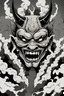 Placeholder: oni mask with smoke coming from eyes