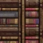 Placeholder: game texture beautiful wooden colorful bookshelves block close up tileable