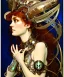 Placeholder: Realistic detailed face portrait of a beautiful futuristic Karen Carpenter queen in opudesignlent alien glass armor by alphonse mucha, ayami kojima, amano, greg hildebrandt, and mark brooks, female, feminine, art nouveau, ornate italian renaissance cyberpunk, iridescent venetian blown glass, neo - gothic, gothic, character concept