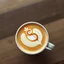 Placeholder: close up bird's eye view of a latte with a dollar sign in the foam, professional photography, looks like an advertising campaign photo, delicious