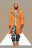 Placeholder: Pharrell Williams dressing in orange, cyberpunk, ultra realistic