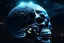 Placeholder: still photo series premiere top rated runaway hit new wifi scifi dystopian nightmare fantasy documentary style tv series.death kiss. communal cranium. glowing moon as skull suspended up high above in the glittering Milky Way night sky. photo real