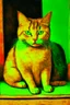Placeholder: Portrait of a cat by Van Gogh