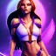 Placeholder: Epic full body picture portrait of busty atletic young beautiful Raven teen titans Frank Frazetta styles