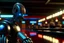 Placeholder: 4k full details. maximum lights. FULL REALISM. A ROBOT TERMINATOR IS PLAYING AT BOWLING