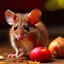 Placeholder: a red mouse is eating