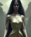 Placeholder: Holy Virgin, beautiful, long fabric dress, beautiful long black hair to the waist, snake around body, head and shoulders portrait, 8k resolution concept art portrait by Greg Rutkowski, Unreal Engine 5 volumetric lighting