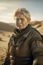 Placeholder: norwegian erna solberg in a desert scene from dune, shot on Hasselblad h6d-400c, zeiss prime lens, bokeh like f/0.8, tilt-shift lens 8k, high detail, smooth render, down-light, unreal engine, prize winning