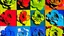 Placeholder: CREATE A PICTURE COMPOSITION BY creatively MIXING the works of Andy Warhol's "flowers" and Robert Rauschenberg's "estate"
