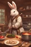 Placeholder: holy bunny with cooking knife dnd realism art adventurer