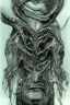 Placeholder: Biomorphic Biomechanical Alien Queen, beautiful face by Giger