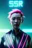 Placeholder: Waist up shot portrait, Asian cyborg woman :: symmetry photography, cyberpunk, pink hair, makeup, long line eye, light iris, :: latex coat, wires and circuits, pink, white, black :: cinematic, Ultra realistic, dark scene, soft color, highly detailed, unreal engine 5, RTX, ultra detail, 3d, finely drawn, high definition.