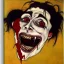 Placeholder: Horror Disfigured Vampire,big canine teeth with blood, by egon Schiele