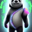 Placeholder: A male humanoid/furry panda with mint fur color that can use ice rainbow superpowers in digital style